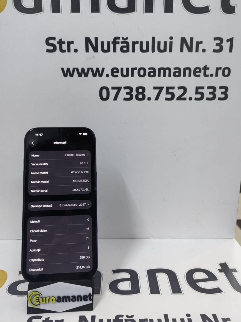 Telefon mobil Apple iPhone 17 Pro, 256GB, 5G-100% image 3