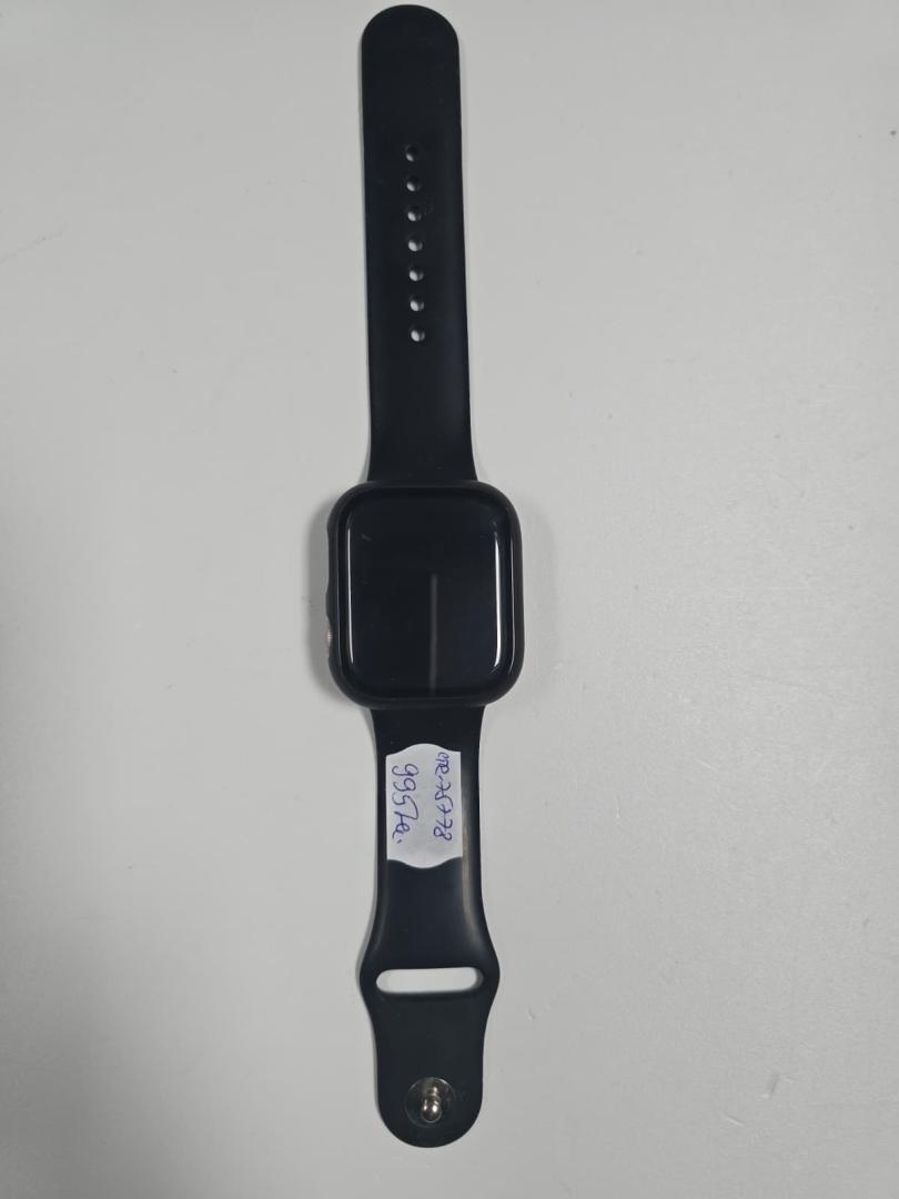 Apple Watch Series 9 GPS, 45 mm, carcasa roz din aluminiu, curea sport din silicon, negru image 3