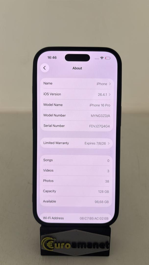 Telefon mobil Apple iPhone 16 Pro, 128GB, 5G