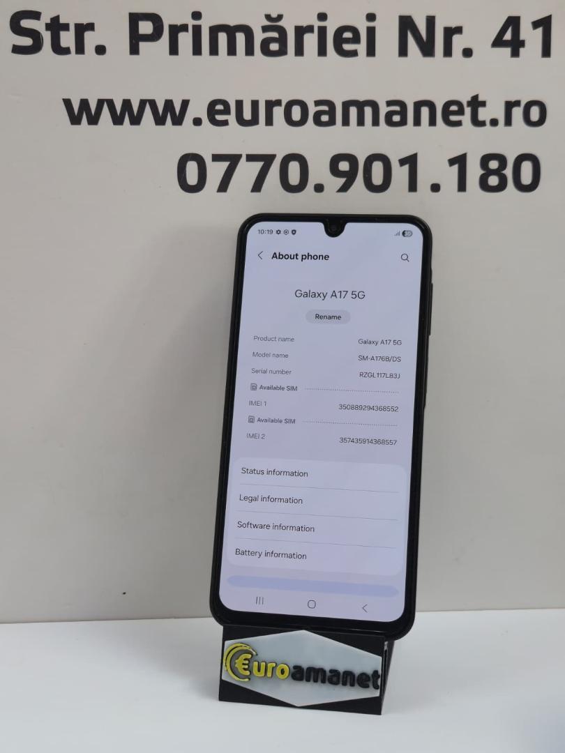 Telefon mobil Samsung Galaxy A17, Dual SIM, 4GB RAM, 128GB, 5G, Black image 4