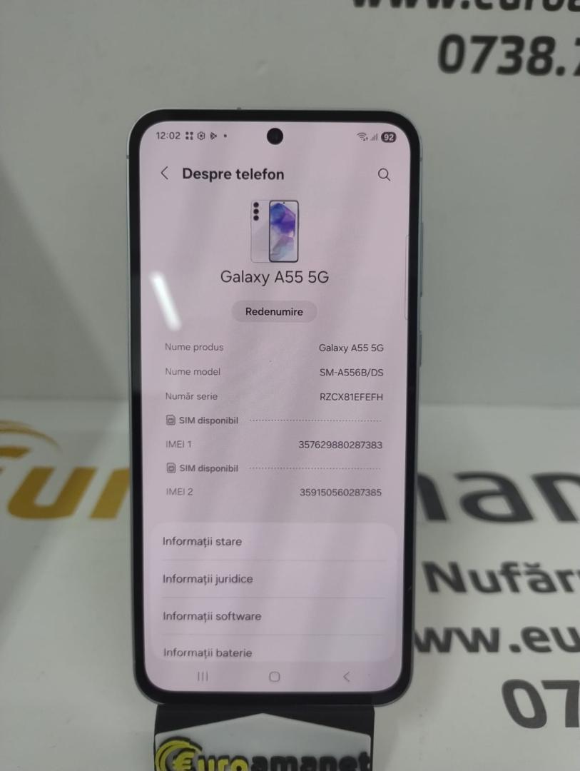 Telefon mobil Samsung Galaxy A55, Dual SIM, 8GB, 256GB, 5G, Awesome Lilac image 1