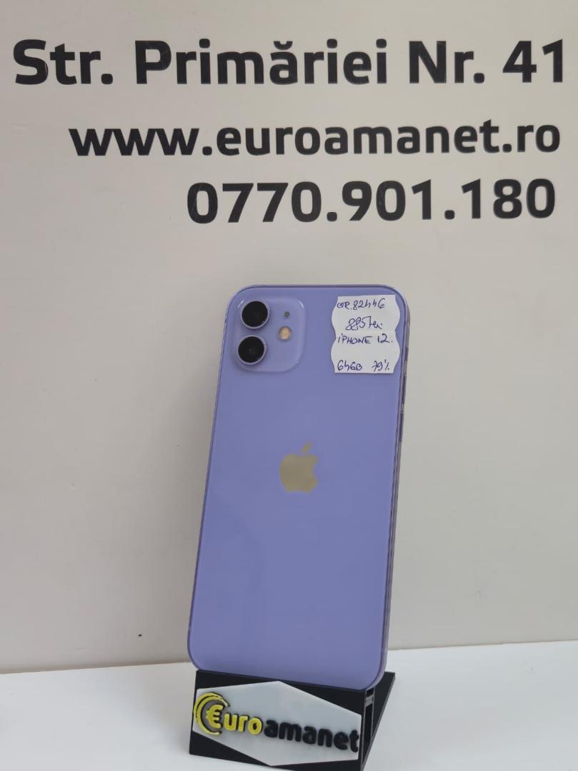 Telefon mobil Apple iPhone 12, 64GB, 5G, Purple, 79% Baterie