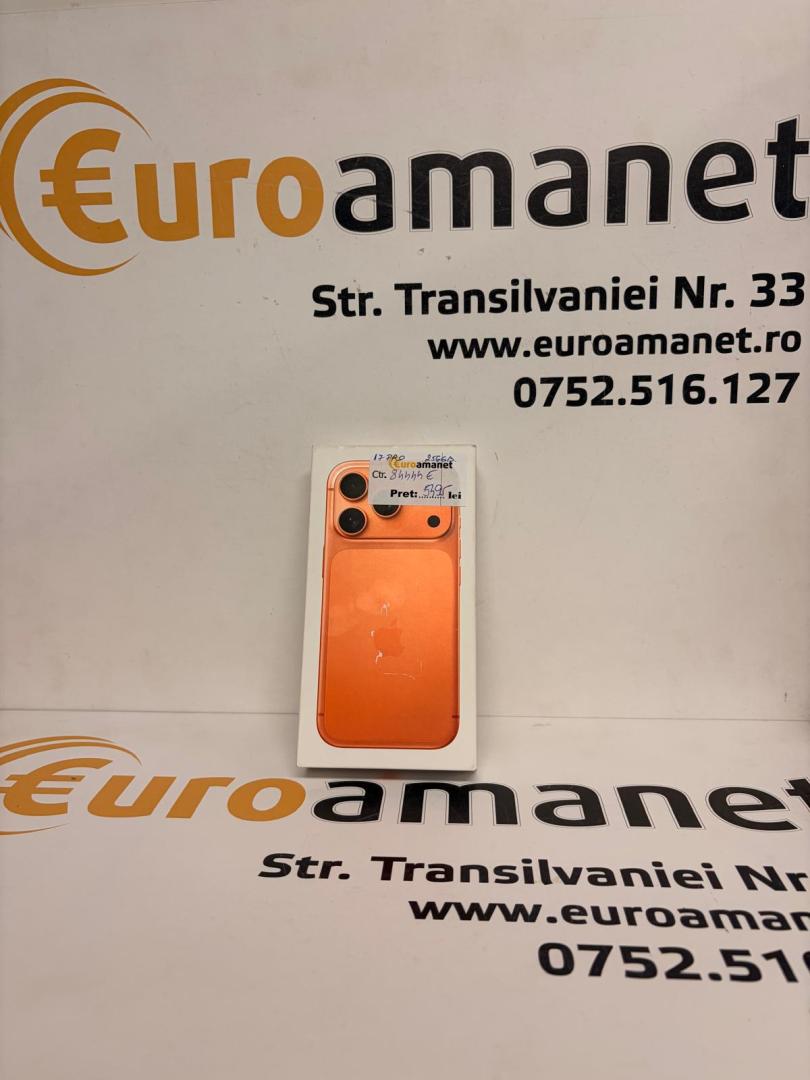 Telefon iPhone 17 Pro, 256GB, 5G, Cosmic Orange, 128 Cicluri