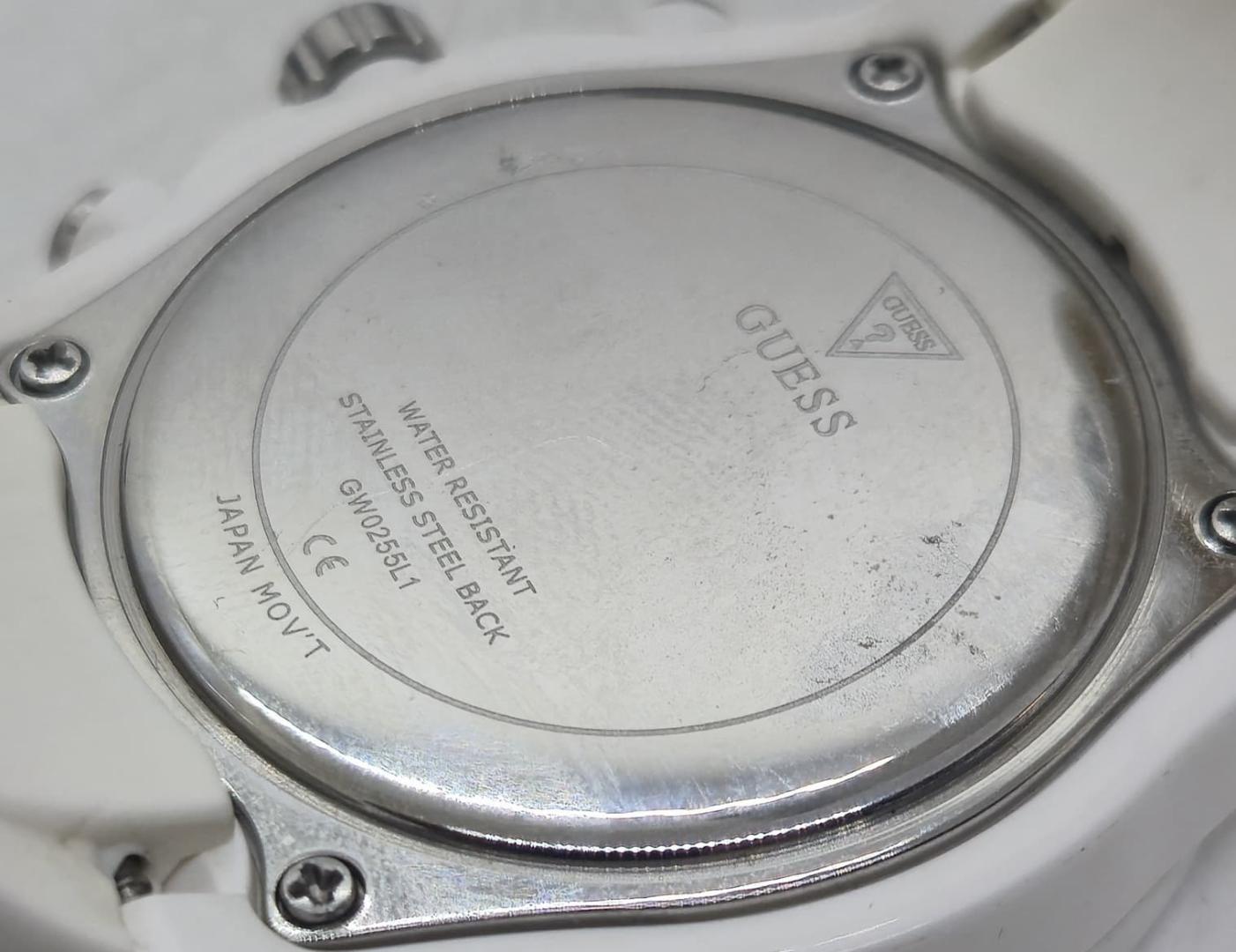 Ceas de dama Guess GW0255L1 cu curea din silicon alba image 1