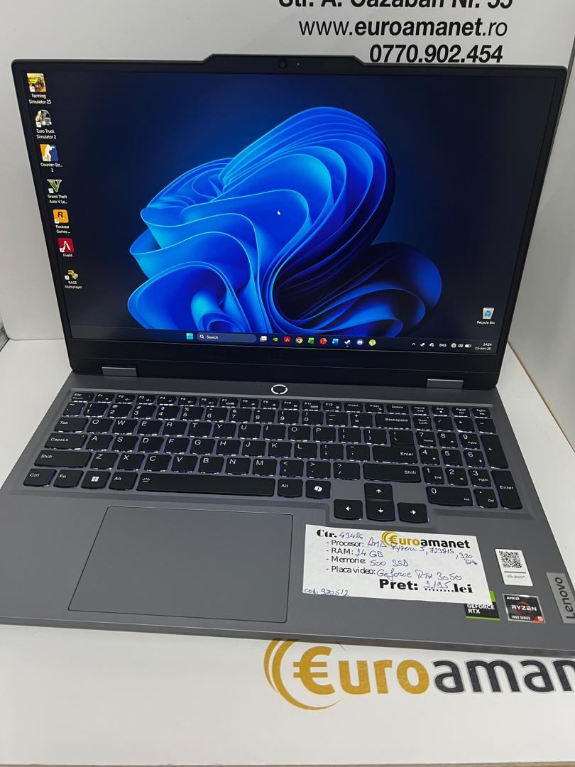 Laptop Gaming Lenovo LOQ 15ARP9, AMD Ryzen 5 7235HS image 1