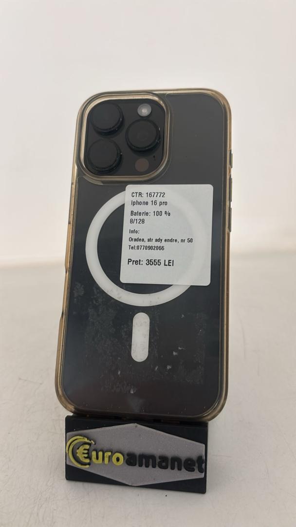 Telefon mobil Apple iPhone 16 Pro, 128GB, 5G image 3