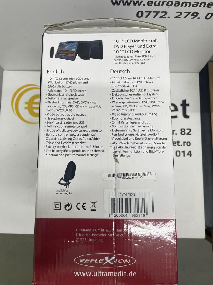 Set ecran lcd 10.1 inch auto portabil tetiera Reflexion DVD1052N image 1