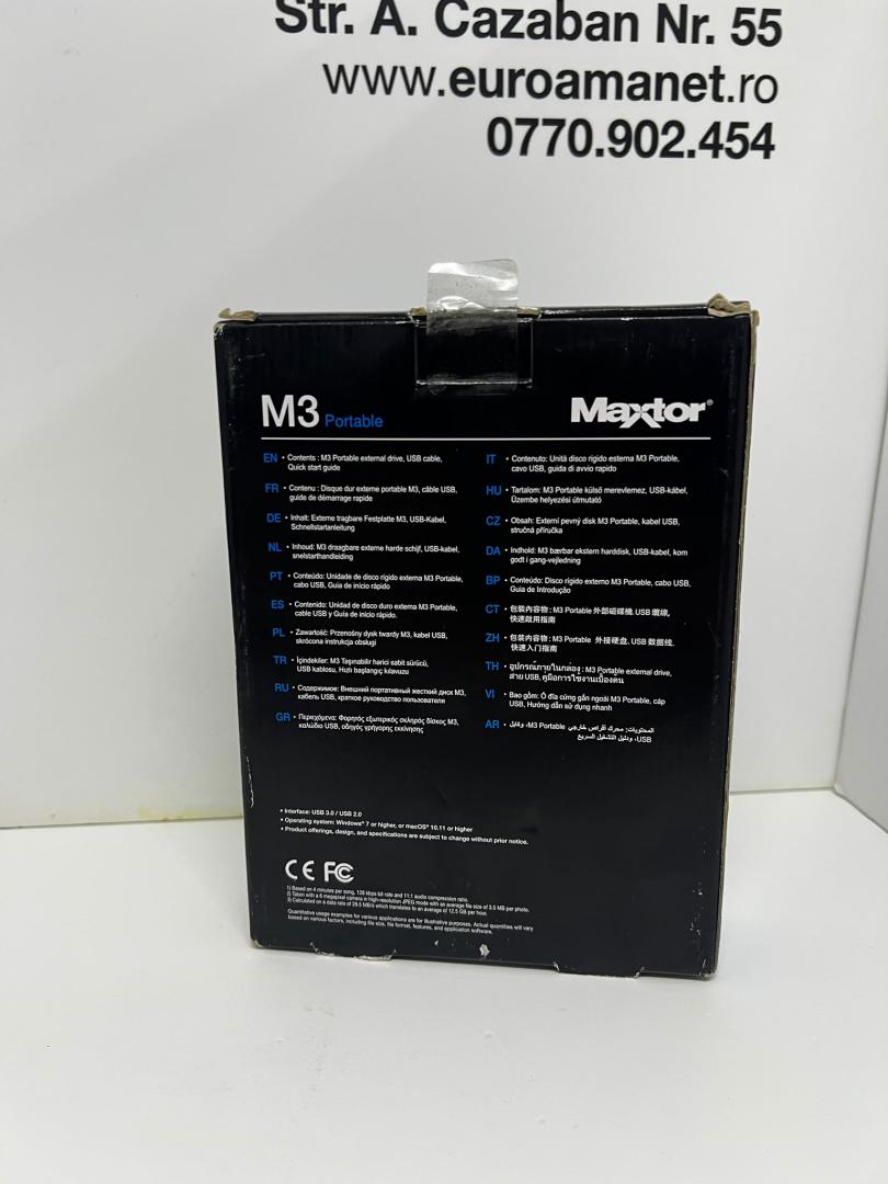 HDD extern Maxtor M3 portabil 1TB, 2.5", USB 3.0, Negru image 3