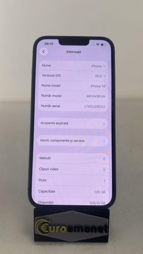 Telefon mobil Apple iPhone 14, 128GB, 5G / 75 % Bat image 2