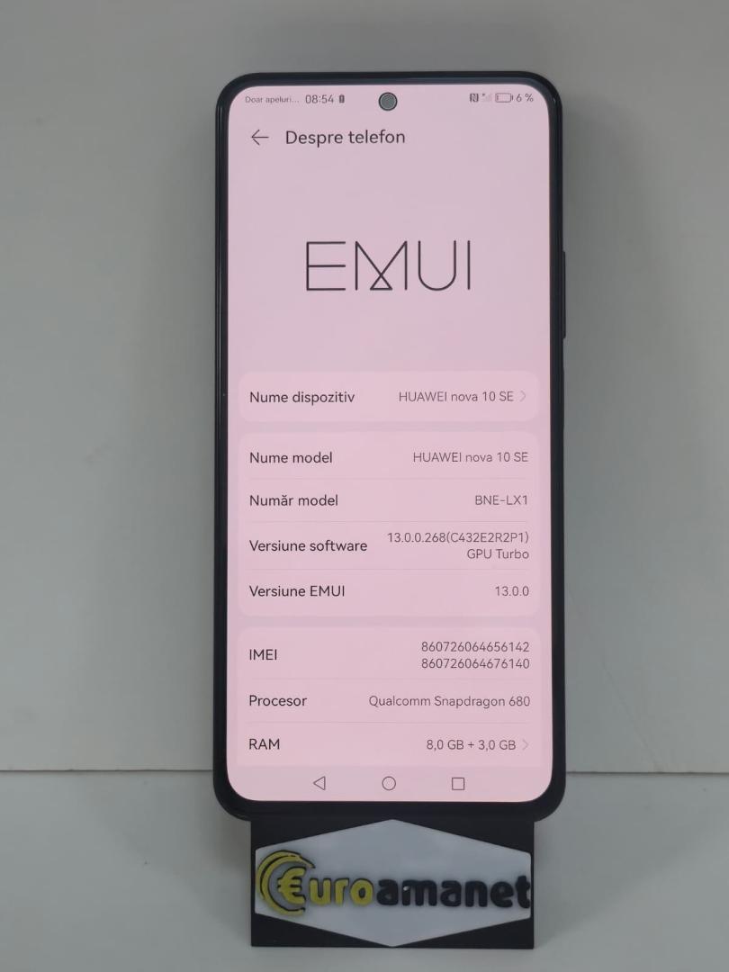 Telefon mobil Huawei Nova 10 SE, 8GB RAM, 128GB, 4G, Starry Black image 2