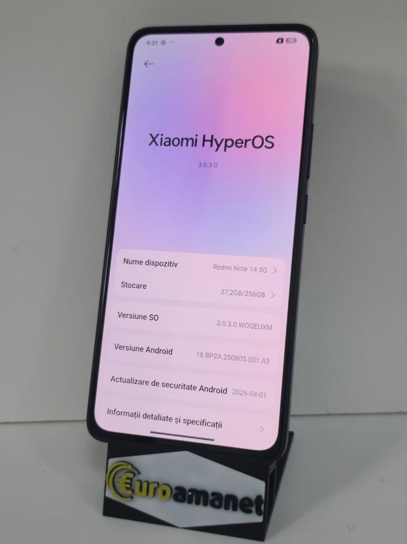 Telefon mobil Xiaomi Redmi Note 14, 8GB RAM, 256GB, Midnight Black image 2