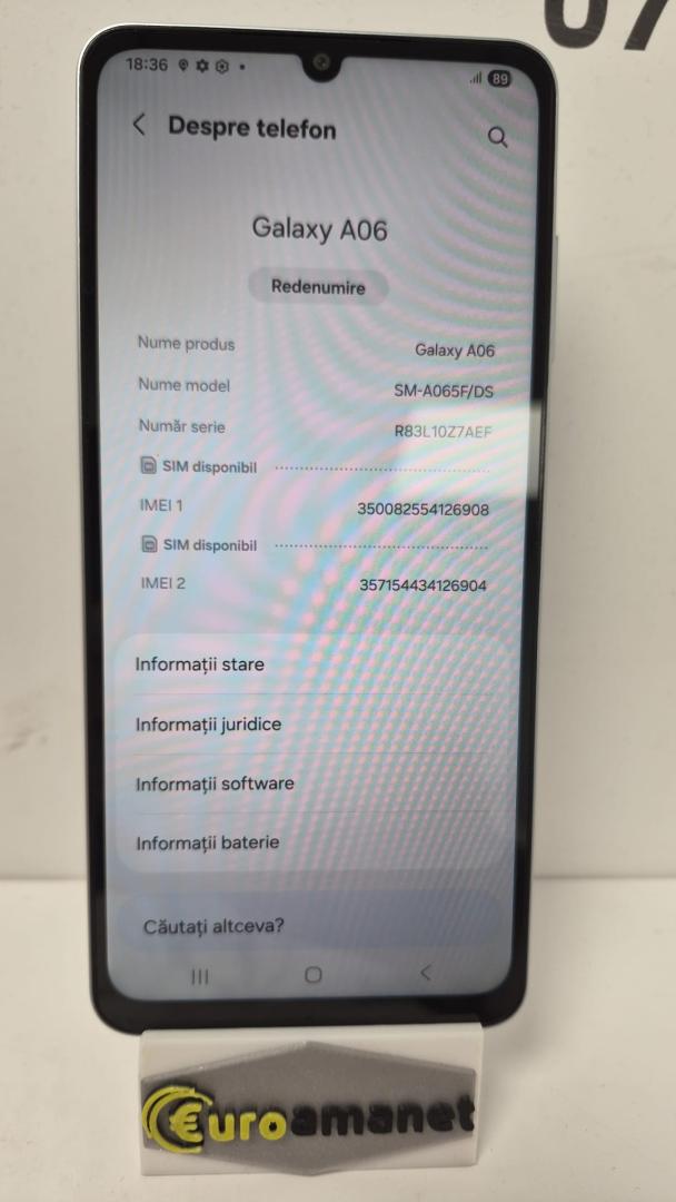 Telefon mobil Samsung Galaxy A06, 64GB, 4GB RAM, 4G, Light Blue image 4