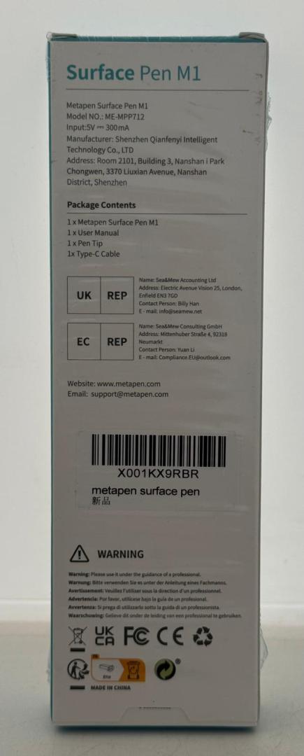Stylus pen activ Metapen Pen M1 compatibil cu Microsoft Surface, HP, ASUS, DELL, KOBO, Autonomie 300h, Sleep Mode, USB-C, Negru image 1