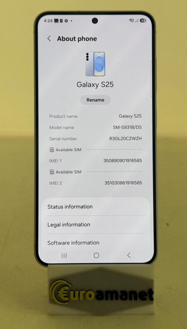 Telefon mobil Samsung Galaxy S25, Dual SIM, 12GB RAM, 128GB, 5G, Icyblue image 2