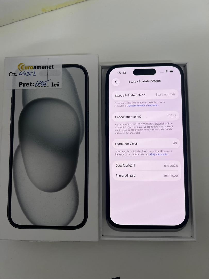 Telefon Apple iPhone 15, 128GB, 5G, Black image 3