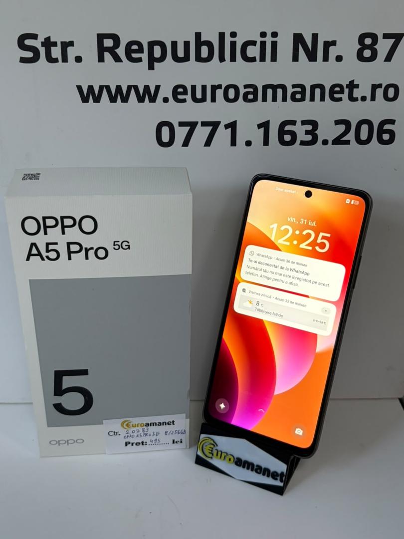 Telefon mobil OPPO A5 Pro, Dual SIM, 8GB RAM, 256GB, 5G, Black Brown image 1