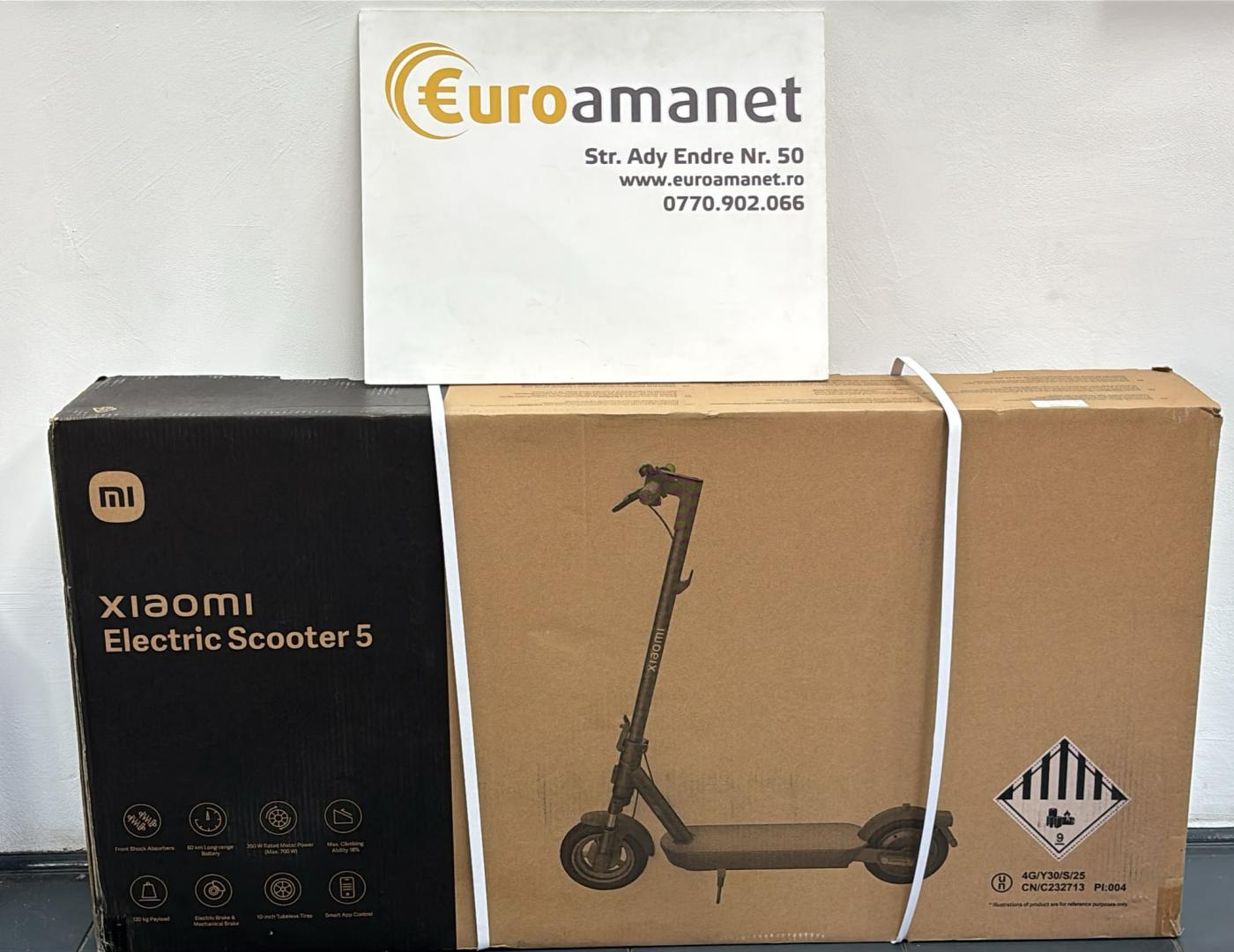 Trotineta electrica Xiaomi Electric Scooter 5, putere motor 350 W, autonomie max. 60 Km, viteza maxima 25 Km/h