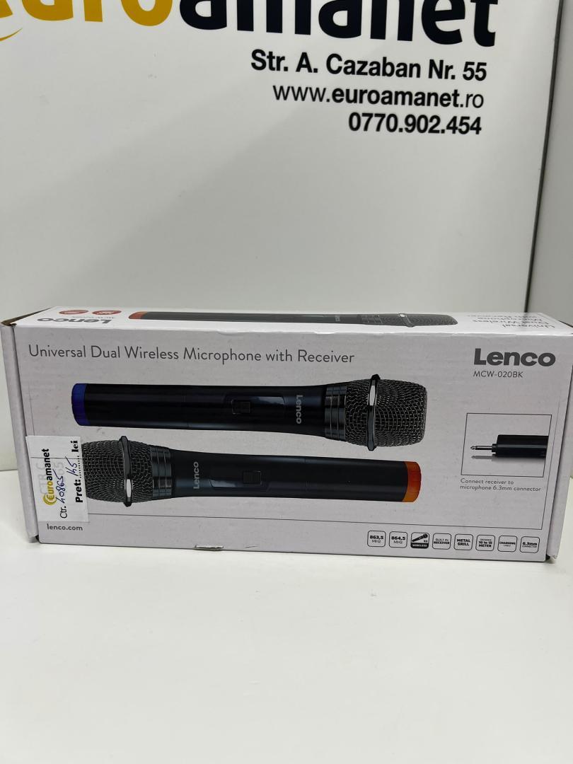 Set 2 microfoane wireless Lenco MCW-020BK, Receiver wireless,6.3mm image 3