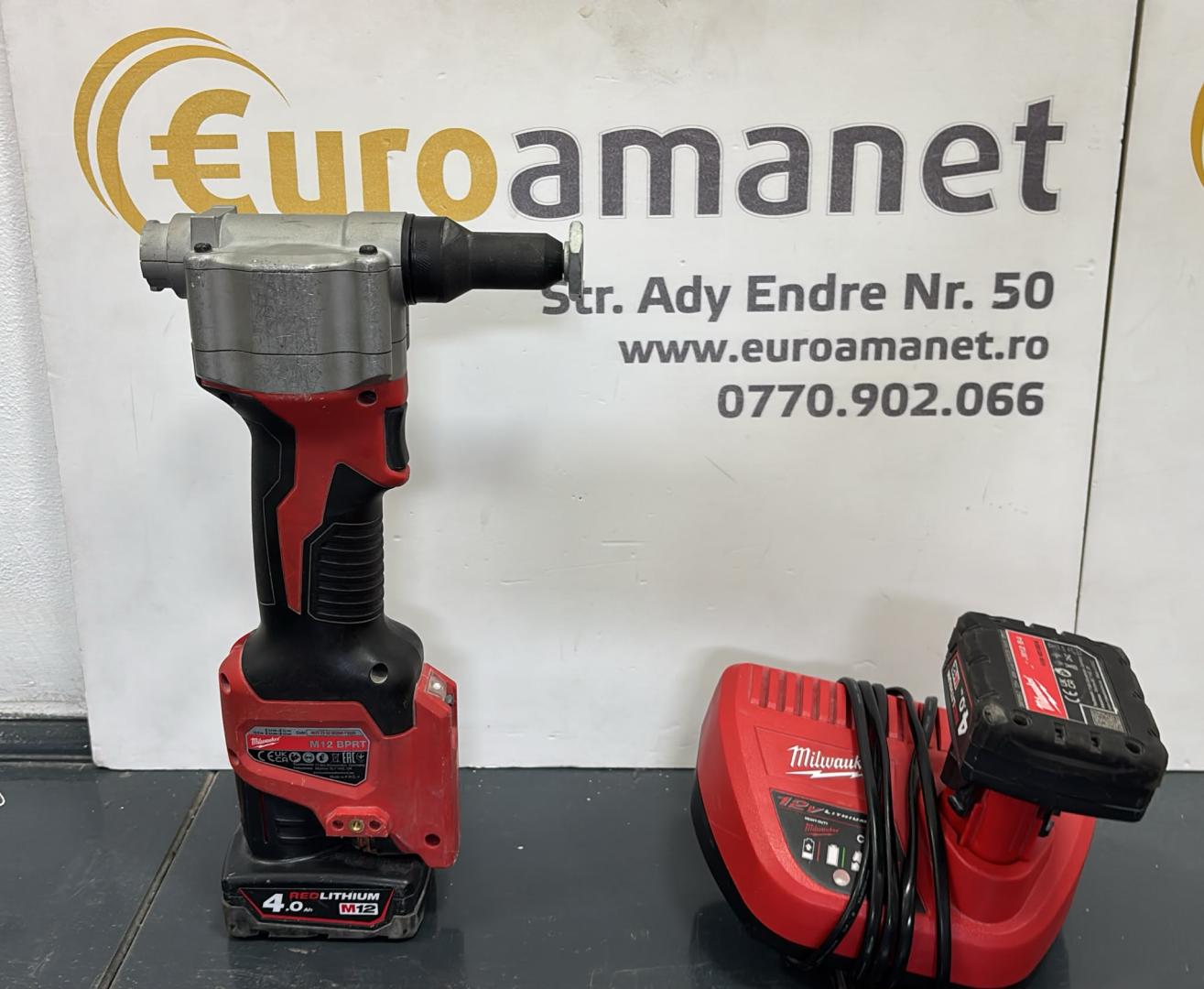 Pistol de nituit subcompact Milwaukee M12 BPRT-0, putere tragere 9000N, diametru nituri 2.4-4.8mm, image 1