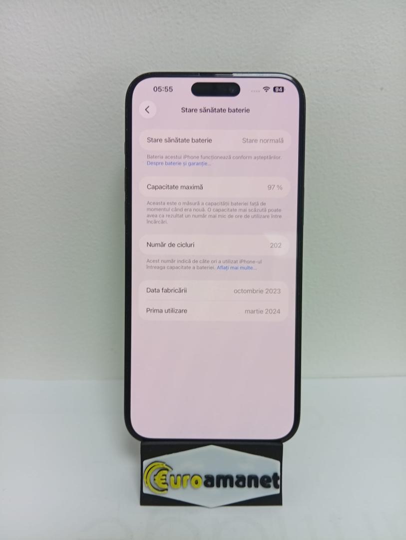 Telefon mobil Apple iPhone 15 Pro Max, 1TB, 5G, Blue Titanium , baterie 97% image 2