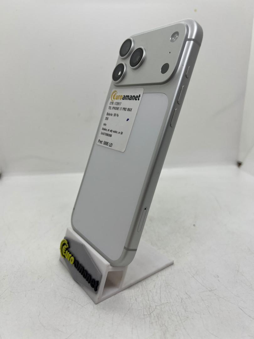 Telefon mobil Apple iPhone 17 Pro Max, 256GB, 5G, Silver, Bat 98% image 3