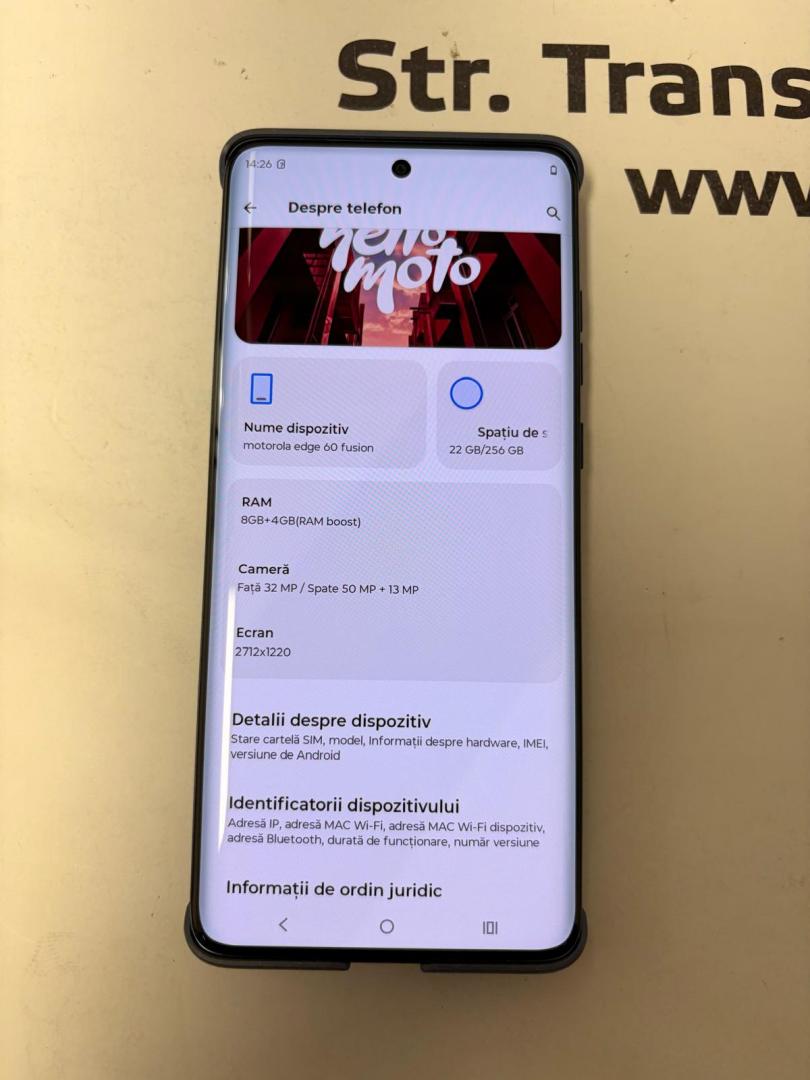 Motorola Edge 60 Fusion, 256GB, 8GB RAM, 5G, Pantone Slipstream, 2cicluri image 2