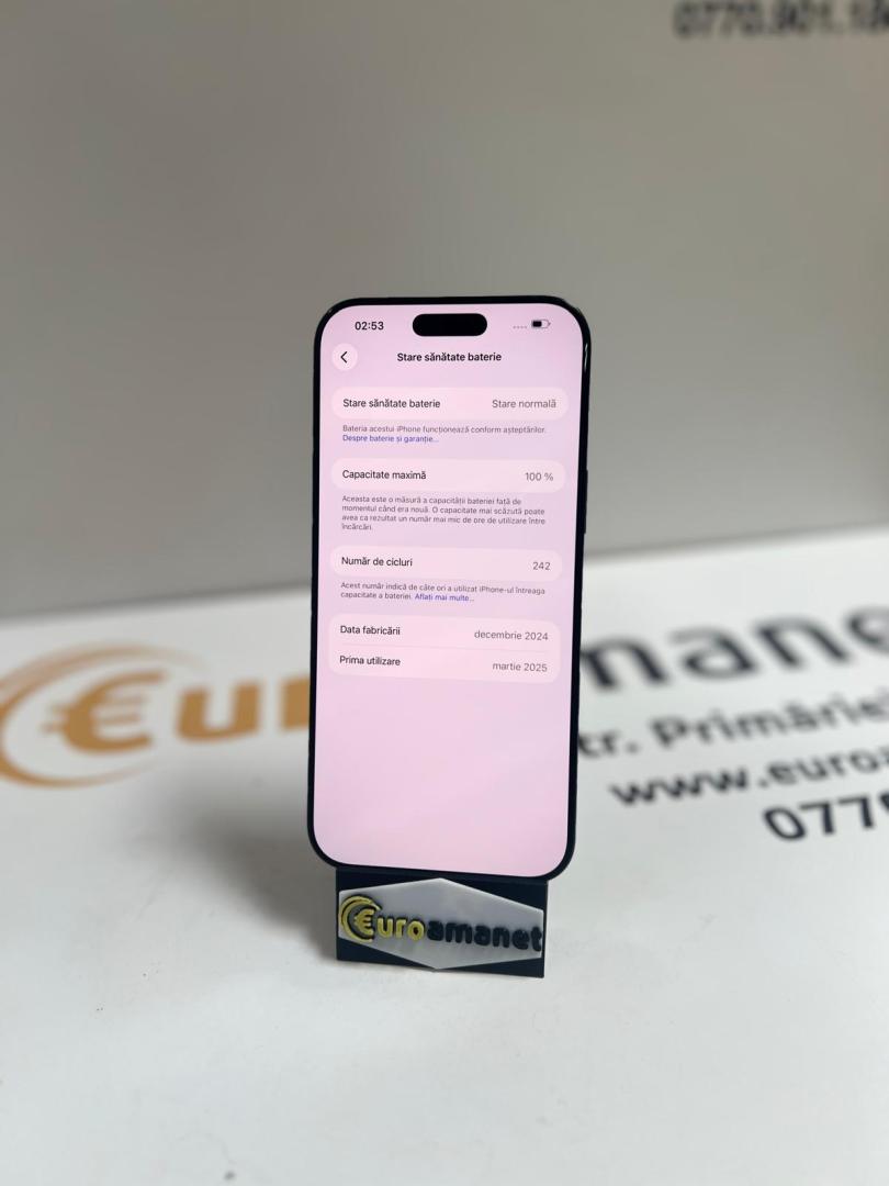 Telefon mobil Apple iPhone 16 Pro Max, 256GB, Baterie 100% image 2