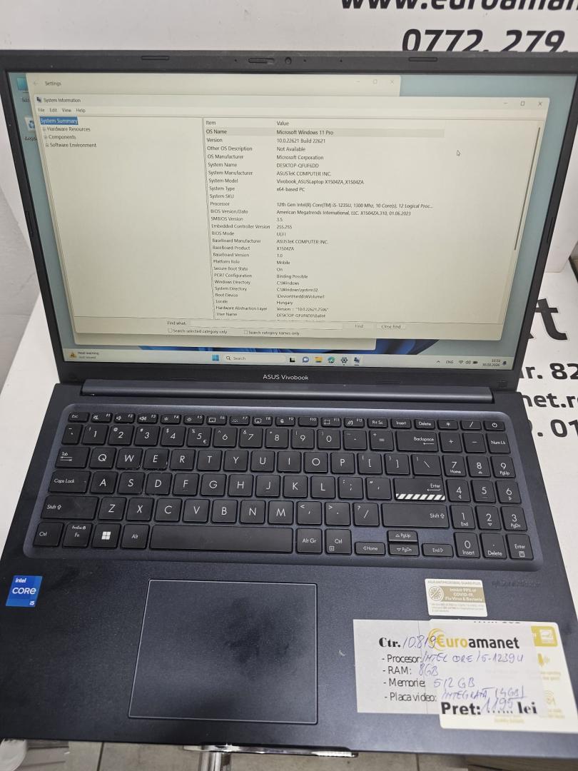 Laptop Asus Vivobook 15 X1504ZA, 15.6 inch , Intel Core i5-1235U