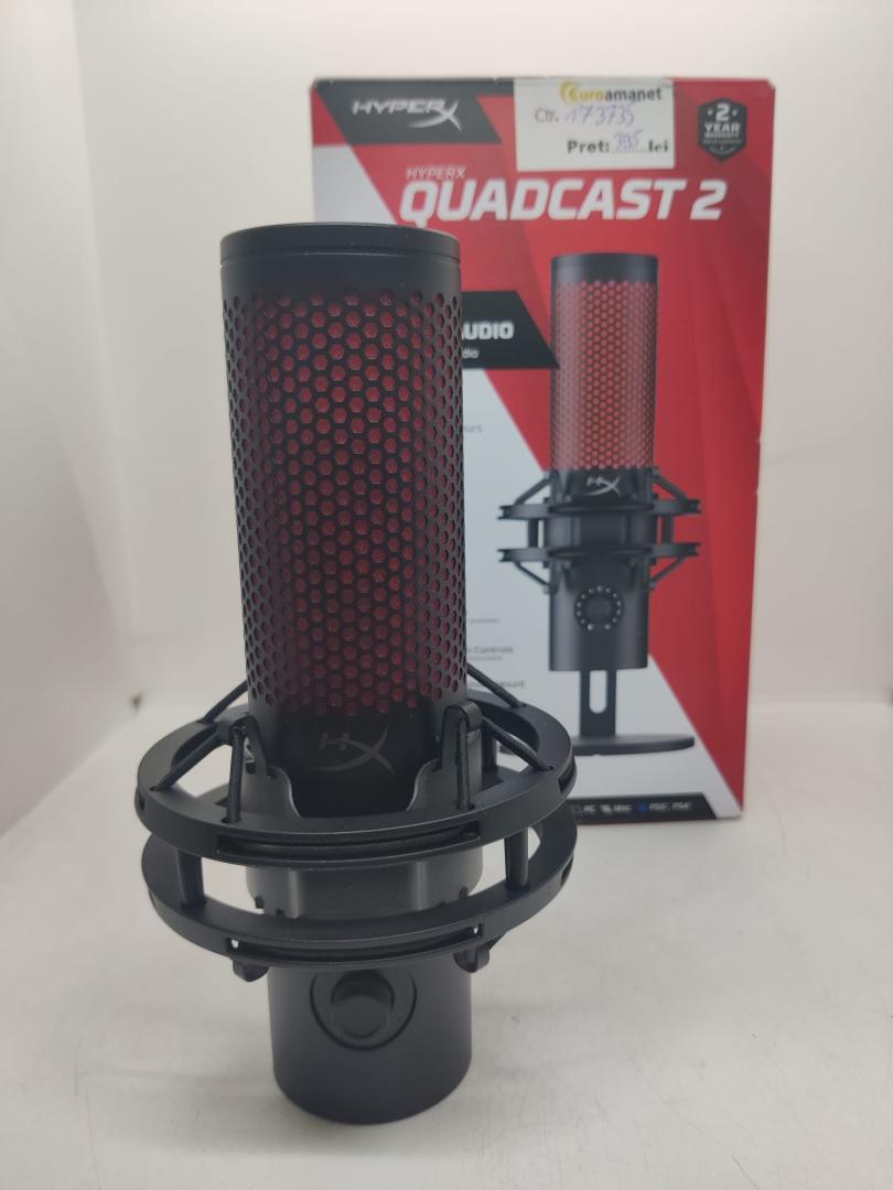 Microfon HyperX QuadCast 2, USB-C, pentru gaming, streaming si podcasting image 2