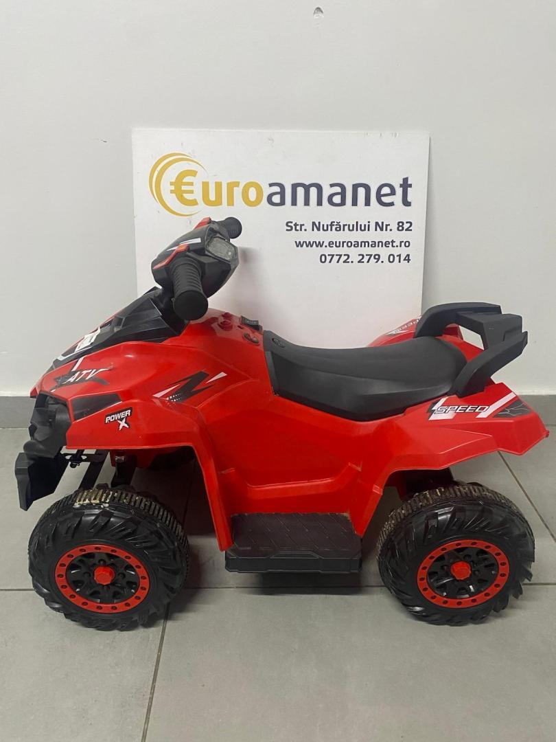 Atv electric pentru copii Power X Speed Red, 2 motoare, acumulator 12V 4.5Ah