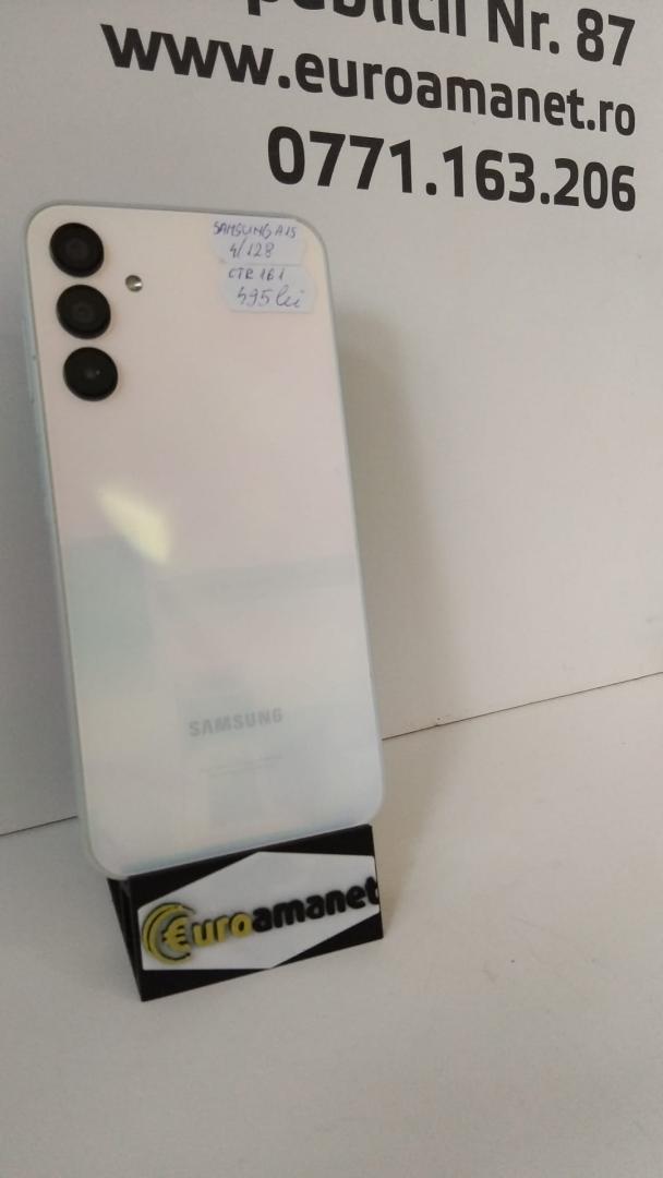 Telefon mobil Samsung Galaxy A15, Dual SIM, 4GB RAM, 128GB, 5G, Alb