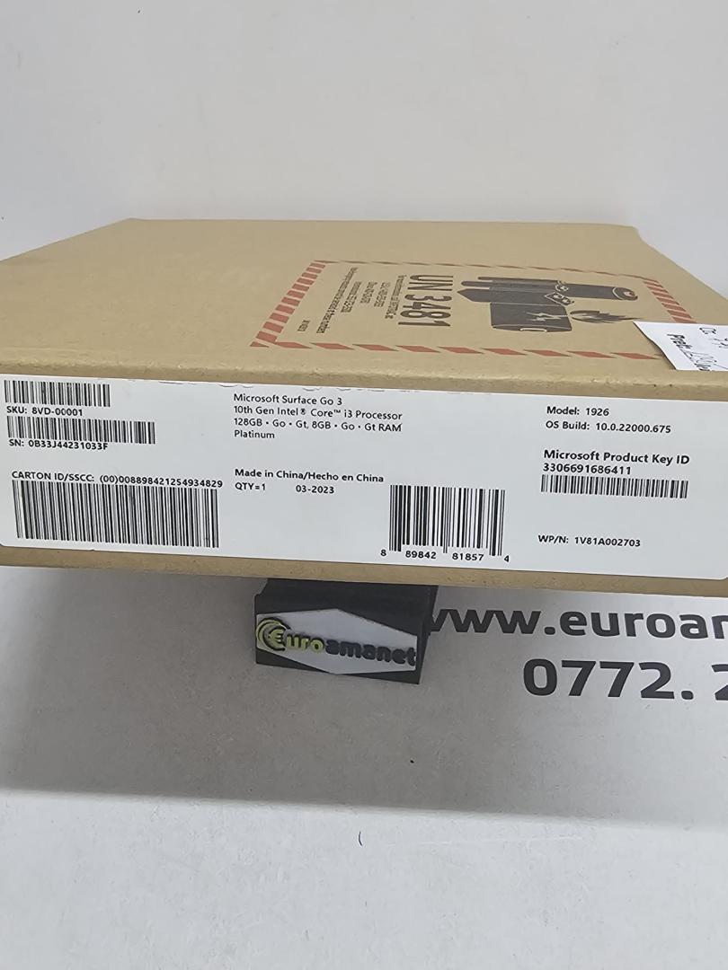Tableta Microsoft Surface Go 3 10.5 8GB 128GB i3-10100Y image 2