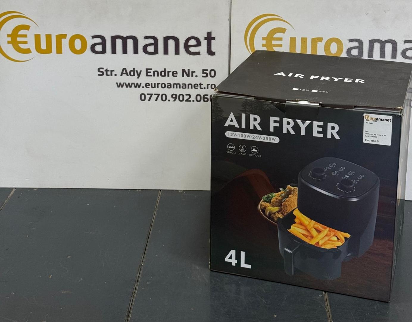 Friteuza fara ulei 4L M-import, alimentare 24V, compacta, neagra image 1