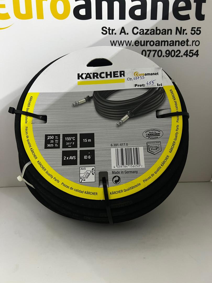 Karcher Furtun de înaltă presiune DN6, 15m, niplu de prindere pe ambele parti image 1