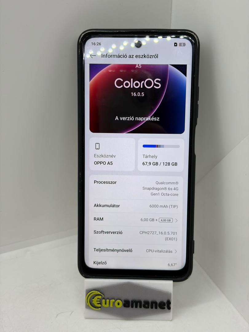 Telefon mobil OPPO A5, 6GB RAM, 128GB, Dark Purple image 3