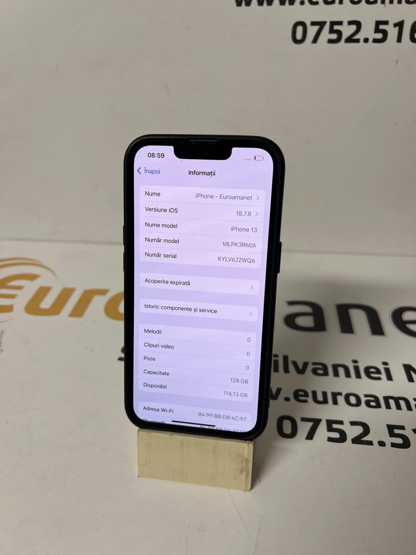 Telefon mobil Apple iPhone 13, 128GB, Baterie 78% image 3