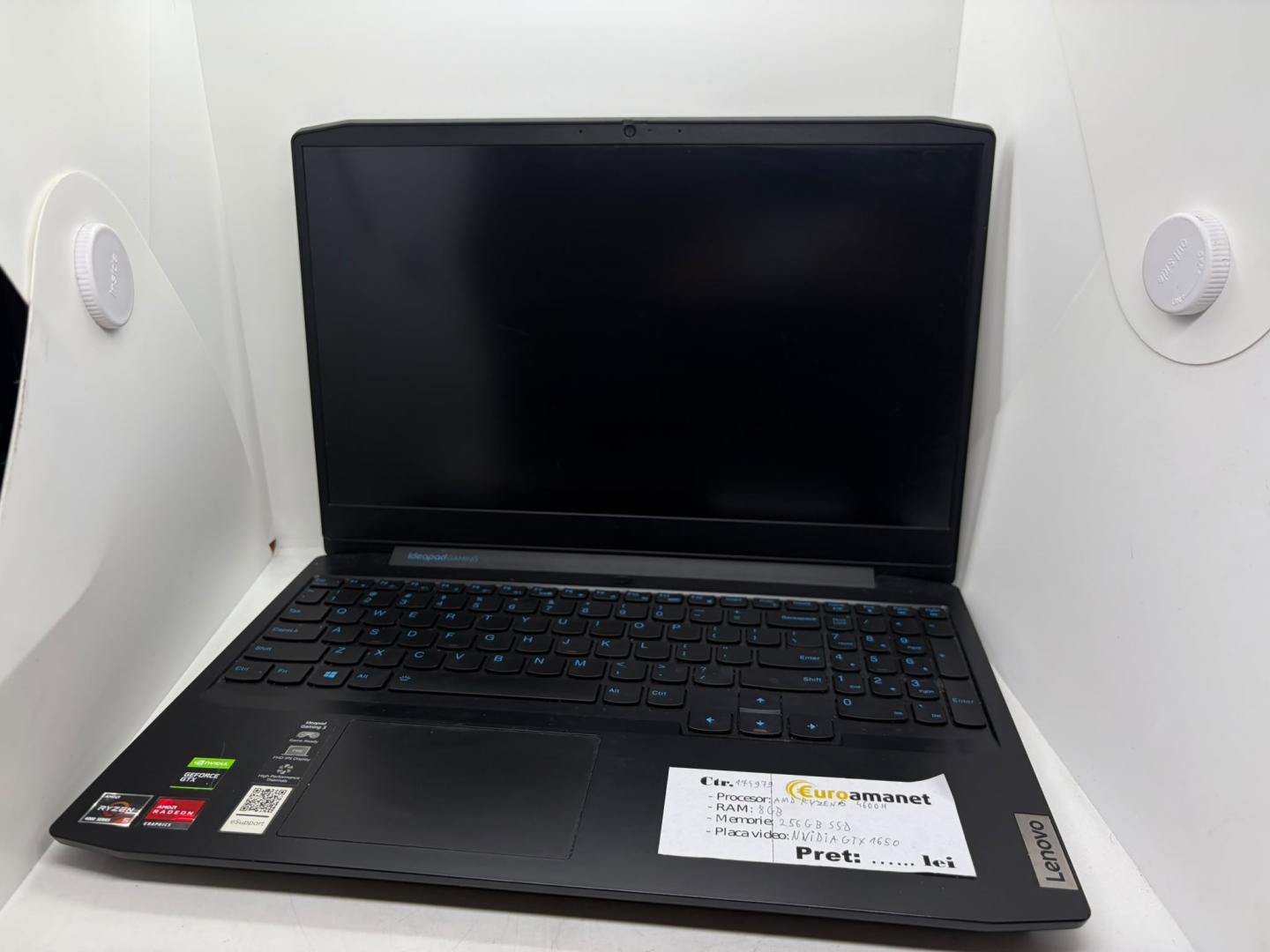 Laptop Gaming Lenovo IdeaPad 3 15ARH05 cu procesor AMD Ryzen 5 4600H, 15.6", 8GB, 256GB SSD, NVIDIA GeForce GTX 1650 4GB