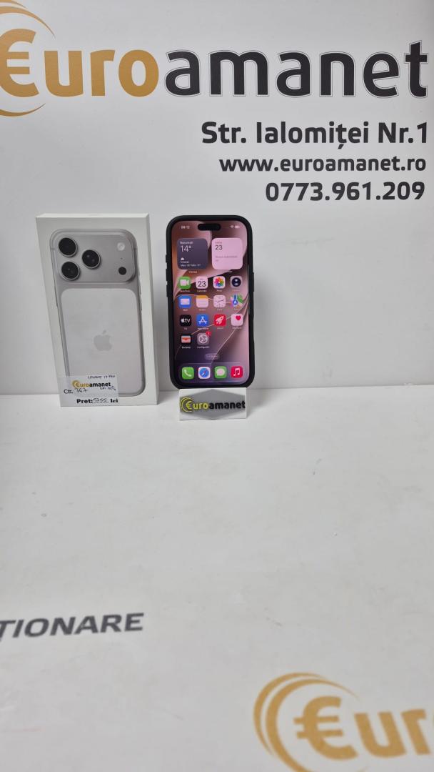 Telefon mobil Apple iPhone 17 Pro, 256GB, 5G, Silver, baterie 100%, 47 cicluri incarcare