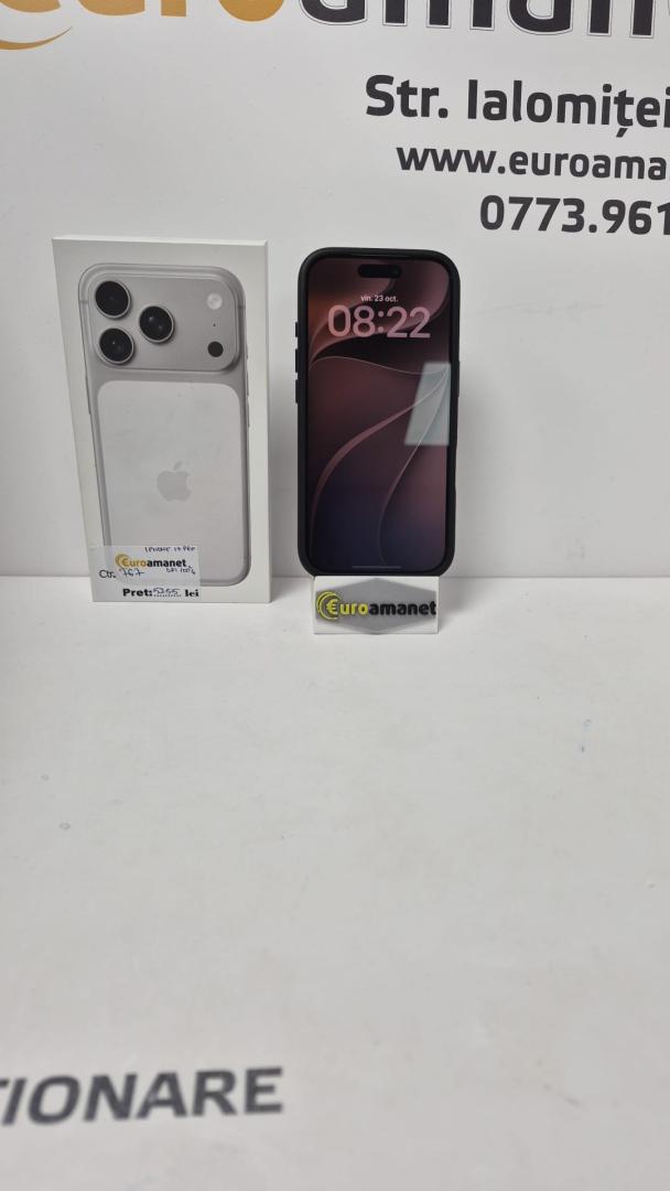 Telefon mobil Apple iPhone 17 Pro, 256GB, 5G, Silver, baterie 100%, 47 cicluri incarcare image 1