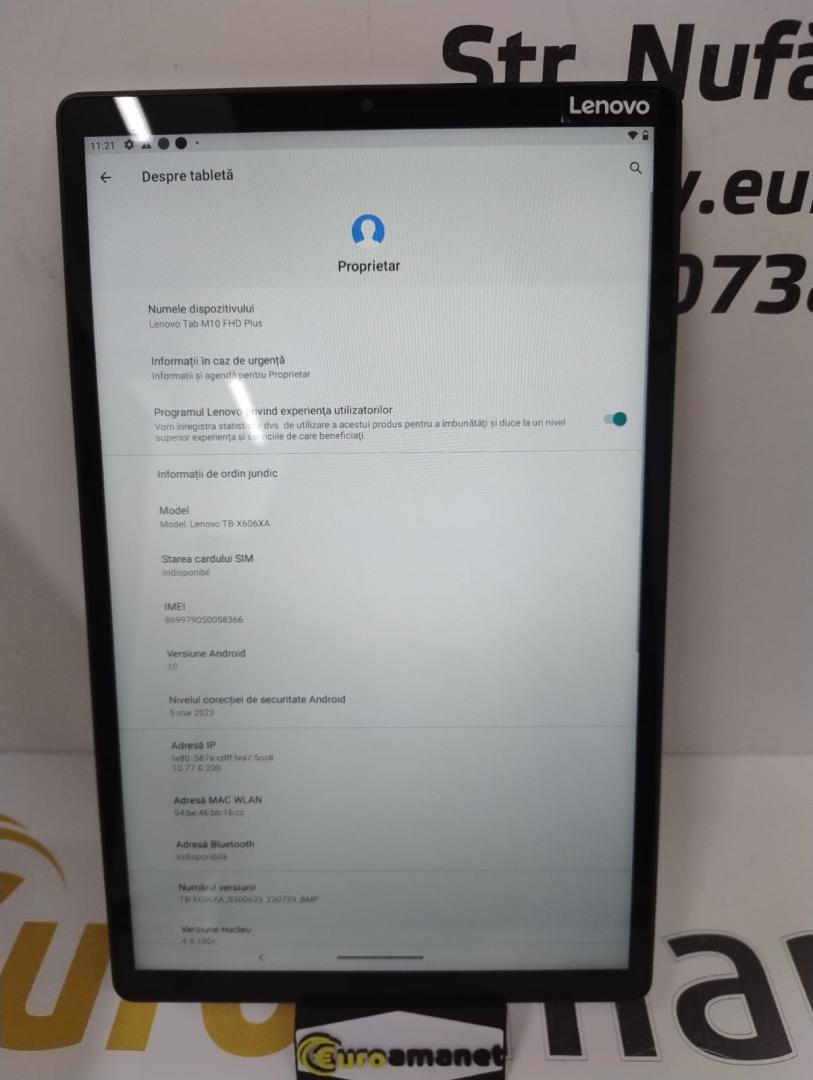 Tableta Lenovo Tab M10 Plus 10 FHD, 3GB RAM, 32GB image 2