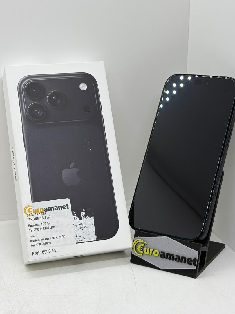 Telefon mobil Apple iPhone 18 Pro, 256GB, 5G, Black