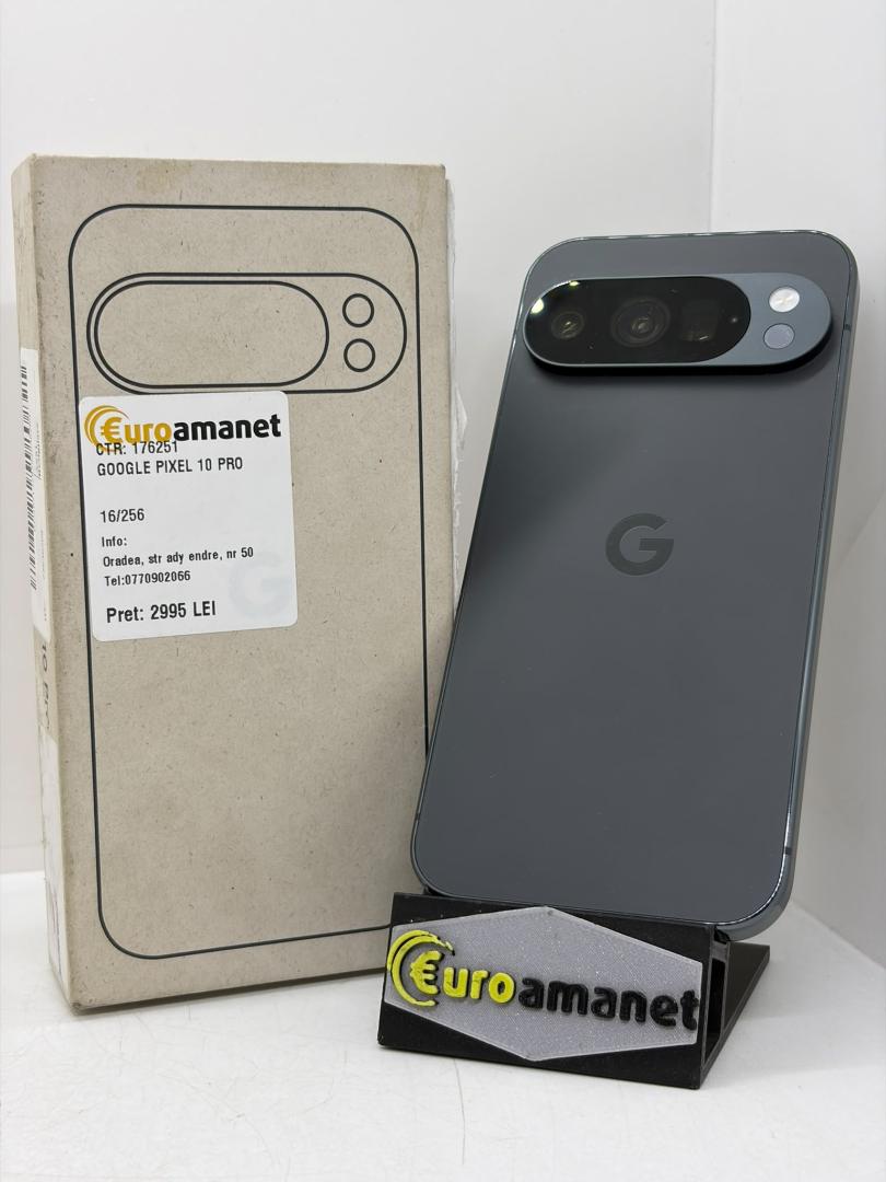 Telefon mobil Google Pixel 10 Pro, 256GB, 16GB RAM, 5G,Obsidian