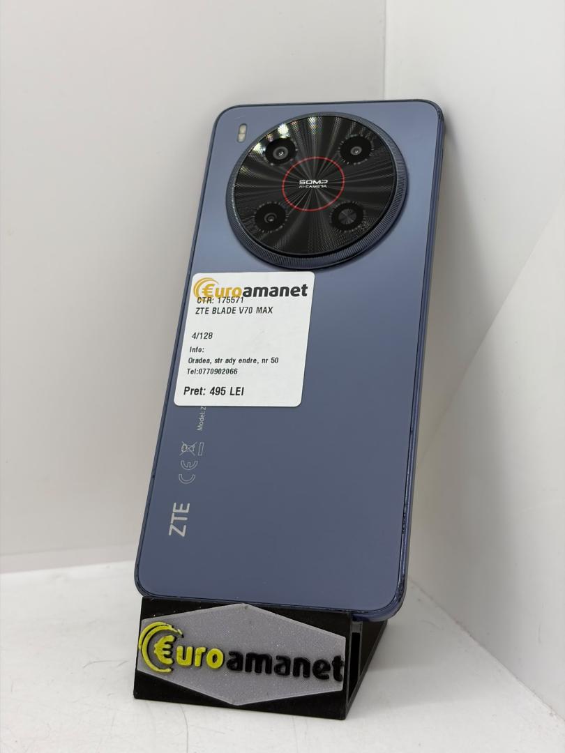 Telefon mobil ZTE Blade V70 Max, Dual SIM, 4GB, 128GB, 4G, Galactic Gray
