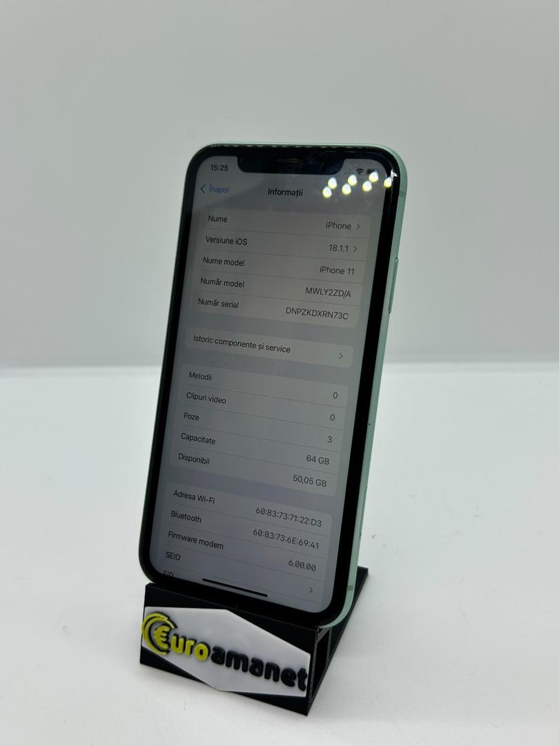 Telefon mobil Apple iPhone 11, 64GB, Green,78% bat. image 5