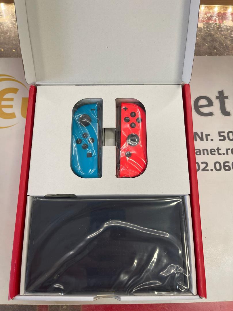 NINTENDO Switch Oled 64GB (Albastru/Rosu) si Mario Edition image 1