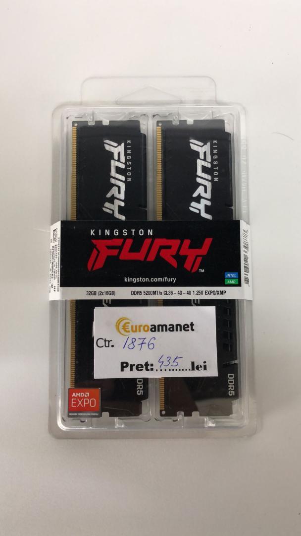 Memorie Kingston FURY RGB 32GB(2x16GB) DDR5, EXPO, 5200MT/s