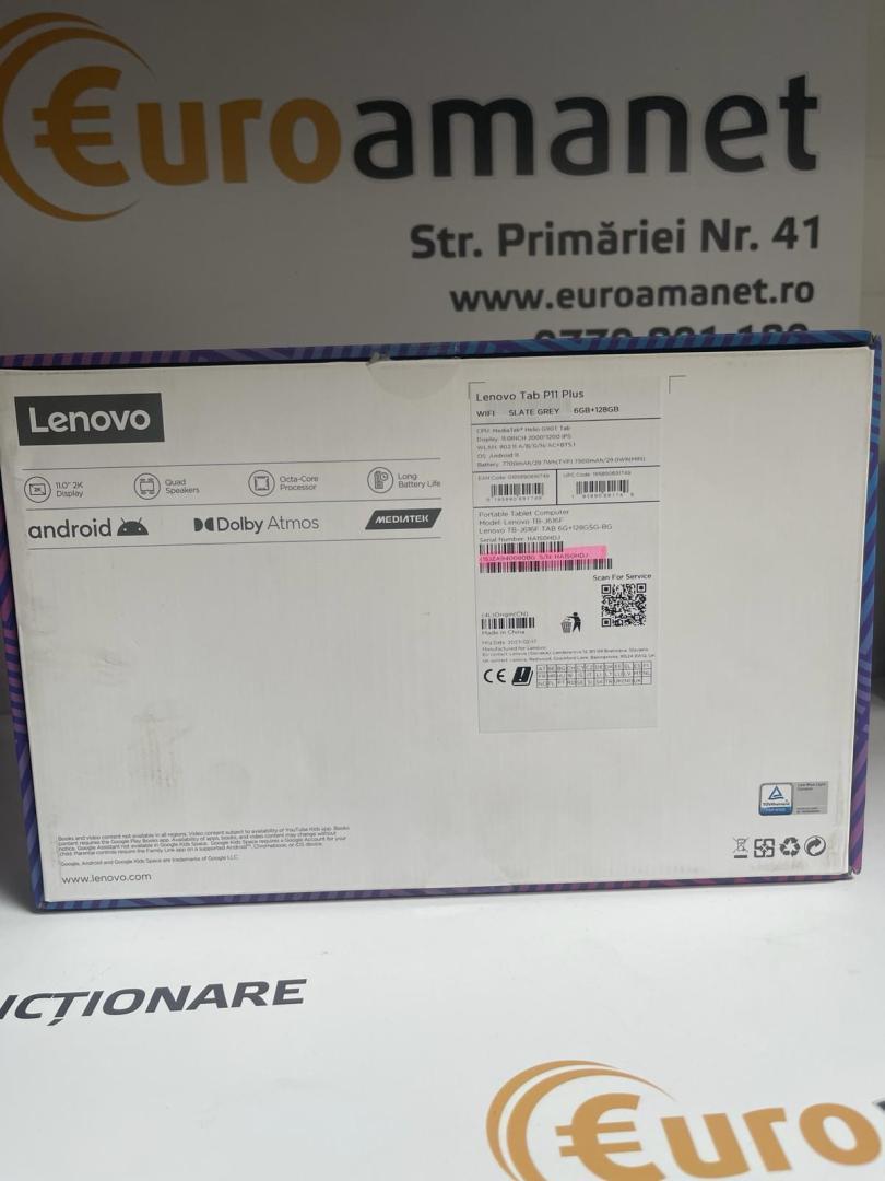 Tableta Lenovo Tab P11 Plus, Octa-Core, 11" 2K IPS, 6GB RAM, 128GB image 1