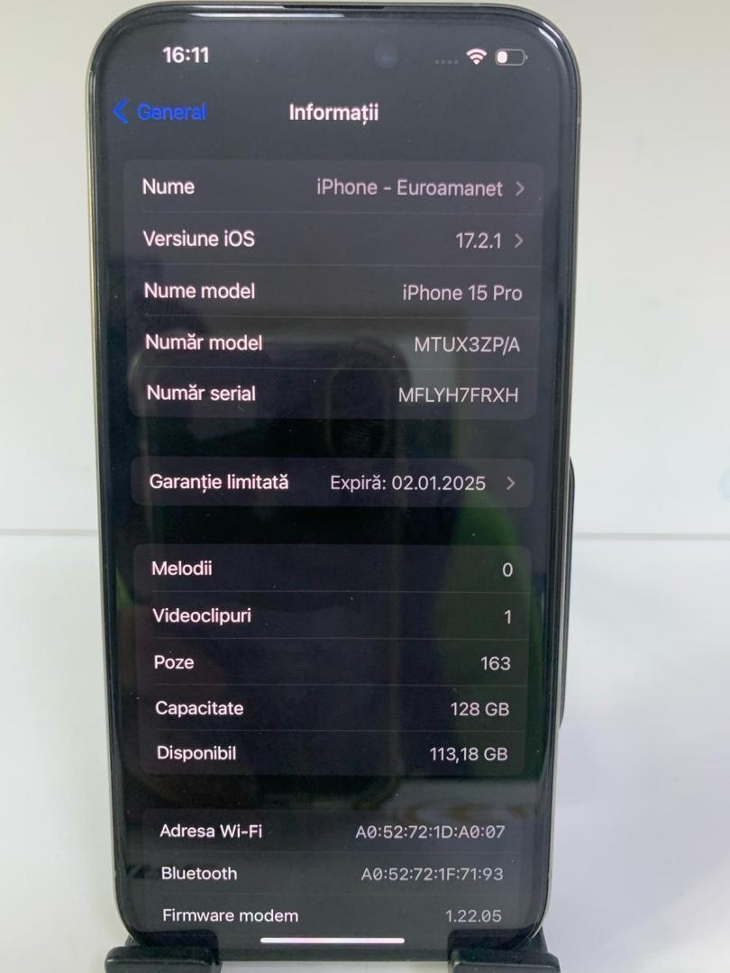 Apple iPhone 15 Pro, 128GB, 5G, Natural Titanium image 3