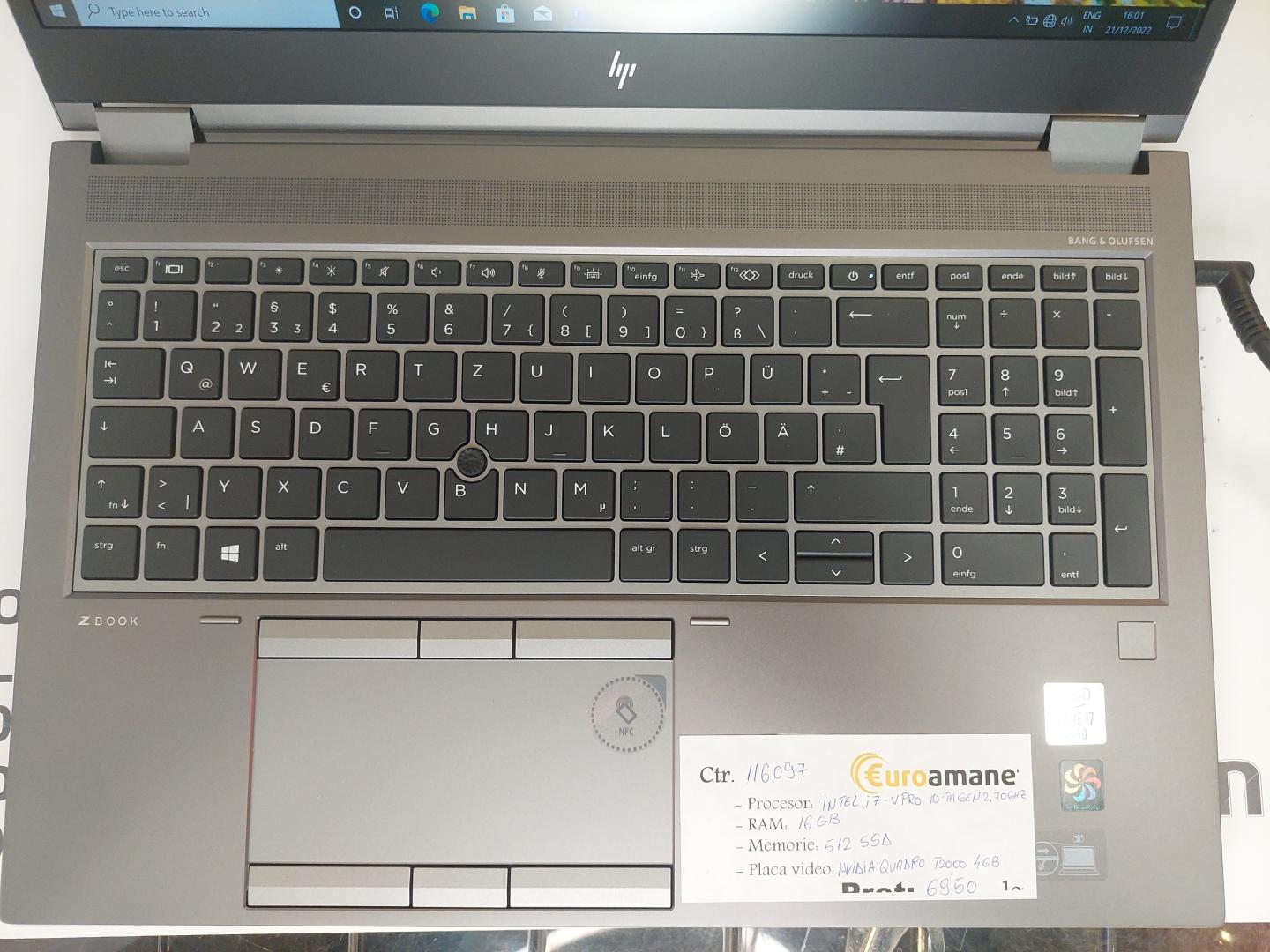 Laptop HP ZBook Fury 15 G7 i7-10th Gen image 3