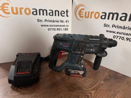 Bosch GBH 180-LI + GBA + GAL 1880 CV - Rotopercutor SDS-Plus, 2 J + Set acumulator si incarcator, Li-Ion, 18 V, 5 Ah